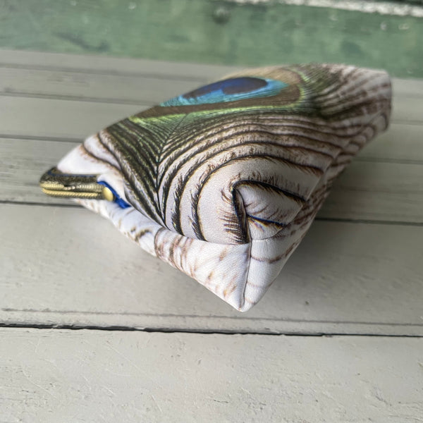 Peacock Feather Eye Satin 5.5 Inch Clasp Purse Frame Clutch Bag