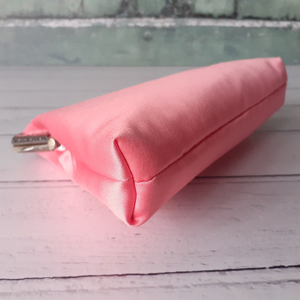 Coral Pink Satin 5.5 Inch Clasp Purse Frame Clutch Bag