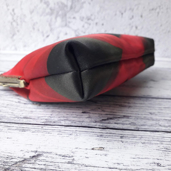 Red Poppy Satin 5.5 Inch Clasp Purse Frame Clutch Bag