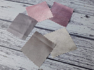 Sample Satin and Velvet Fabric Swatches for Clutch Bags and Purses for Colour Matching