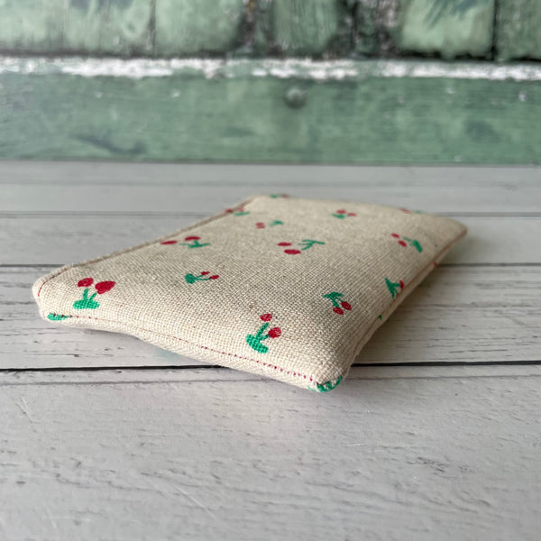Red Cherries Cotton Zip Coin Purse Pouch