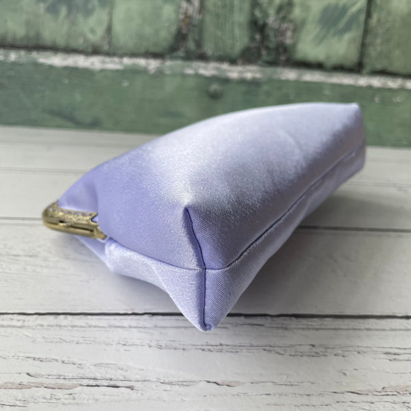 Lilac Satin 5.5 Inch Clasp Purse Frame Clutch Bag